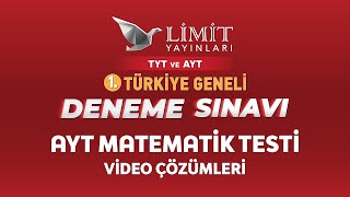 1 TÜRKİYE GENELİ DENEME SINAVI AYT MATEMATİK TESTİ VİDEO ÇÖZÜMLERİ [upl. by Reviere]