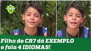 POLIGLOTA Filho de Cristiano Ronaldo CHOCA ao falar 4 idiomas em vídeo [upl. by Nylrehc122]