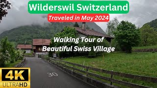 Walking tour of Swiss Village Wilderswil Switzerland in 4k  Beautiful Swiss Village [upl. by Orlena]