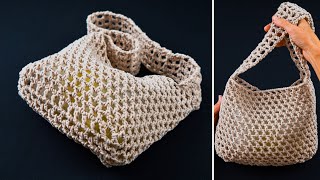 How to crochet a net bag quickly and easily Miarti🧶 [upl. by Margherita]