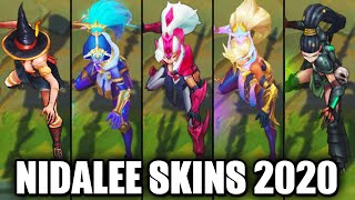 All Nidalee Skins Spotlight 2020 League of Legends [upl. by Nolitta]