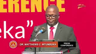 Press Briefing by Dr Mathews Mtumbuka [upl. by Ardnaid]