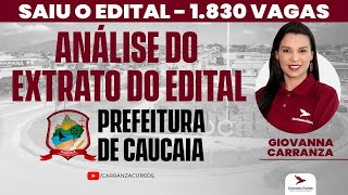 PREFEITURA DE CAUCAIA  Análise do Extrato Edital  Concurso [upl. by Parthen]