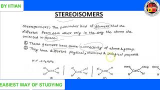 Stereoisomers  LECTURE1  Geometrical Isomer  Distereomers  IITJEE  NEET AIIMS  Chemistry [upl. by Thormora]