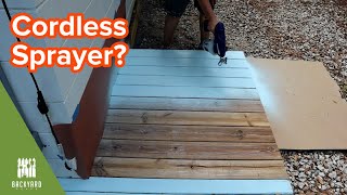 How to Stain Your Deck with Airless Paint Sprayer  Backyardscape [upl. by Christmas]