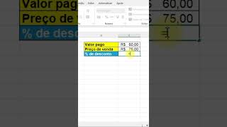 COMO CALCULAR A PORCENTAGEM DE DESCONTO NO EXCEL [upl. by Ainar16]