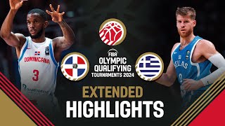 Dominican Republic 🇩🇴 vs Greece 🇬🇷  Extended Highlights  FIBA OQT 2024 Greece [upl. by Richel]