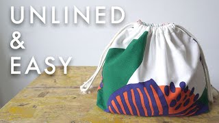 Sew A Simple Unlined Drawstring Bag With French Seams [upl. by Stanwood]