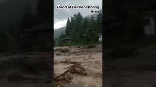 Flood in Thimphu Dechencholing Bhutan views bhutan flood monsoon alert safety [upl. by Adnawaj]