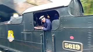 Telford Steam Railway GWR 5619 locomotive Bank Holiday Monday 142024 [upl. by Lerej]