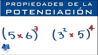 Propiedades de la potenciación  Potencia de un producto o multiplicación [upl. by Lesly]