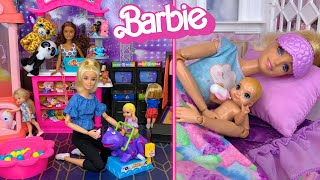 Barbie amp Ken Doll Family Arcade and Morning Routine [upl. by Theall]