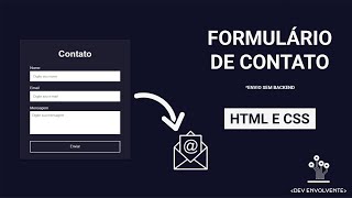 Criando um Formulário de Contato Com Envio De EMAIL 🔥 Apenas HTML amp CSS [upl. by Aikenat]