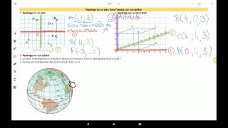 Repérage sur un plan dans lespace ou sur une sphère [upl. by Aratehs]