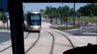 A bord du tramway dOrléans sur la ligne B de Brzeska à Clos du Hameau [upl. by Ressay]