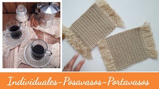 Posavasos  coasters  cuadrados crochet ganchillo ☕🥛🥤 Tutorial paso a paso [upl. by Hackney161]