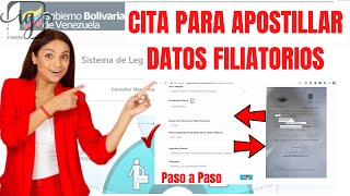 Como SOLICITAR y APOSTILLAR DATOS FILIATORIOS en Venezuela Paso a Paso 2022 [upl. by Service]