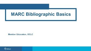 MARC Bibliographic basics [upl. by Ettelimay]