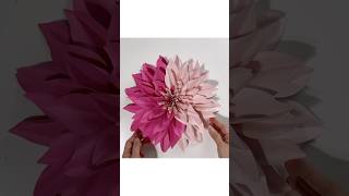 2tone paper dahlia cafe au lait diypaperflower paperflowertutorial giantflowers papercraft [upl. by Atims223]