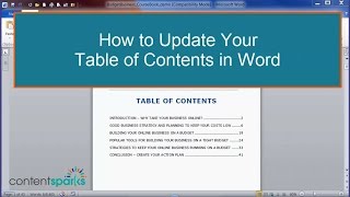 How to Update Table of Contents in Word [upl. by Halyk]