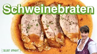 Saftiger Schweinebraten aus dem Backofen  Schweinenacken saftig und lecker [upl. by Yessak]