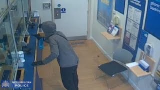 CCTV footage shows dramatic armed bank robbery in London [upl. by Fonda]