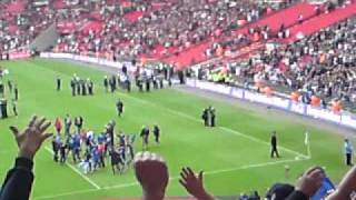 Millwall 10 swindon town play off final last few mins and celebrations wembley 2010 [upl. by Nedak]