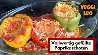 Vollwertig und vegan gefüllte Paprikaschoten [upl. by Peggi]