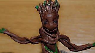 Polymer clay tutorial dancing baby Groot Guardians of the Galaxy Groot [upl. by Mraz]