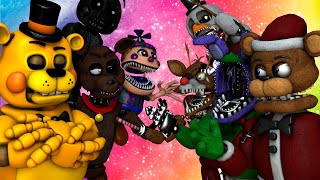 SFM FNaF Hoaxes vs Christmas Animatronics [upl. by Knick]