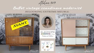 RELOOKING EXTREME MEUBLE  Relooker un buffet vintage scandinave [upl. by Smukler]