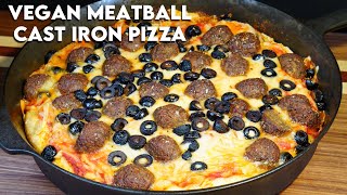 Ultimate Vegan Meatball Deep Dish Pizza Recipe [upl. by Leiruh]