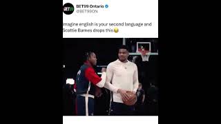 Scottie Barnes 😂 fyp foryou viralshort shorts nba basketball meme memes daily funnymemes [upl. by Sew]