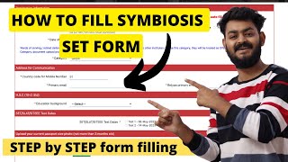 How to fill SET  symbiosis registration form 2023  STEP by STEP form filling [upl. by Ahab492]