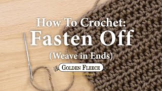 How to Crochet x Fasten Off x Weave in ends x Crochet for Beginners [upl. by Meurer963]