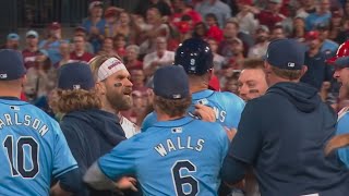 Benches Clear between Rays and Phillies after Nick Castellanos Gets Hit by Pitch [upl. by Eurydice]