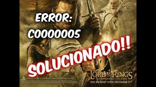 Como solucionar el error c0000005 en el juego The Lord of the Rings The Return of the King [upl. by Barsky563]