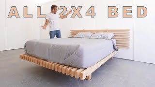 DIY Platform Bed Made from ONLY 2x4s  Modern Builds [upl. by Cherilyn]