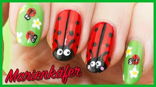 Marienkäfer Nageldesign 🐞 Süße Frühling Nägel [upl. by Ahsitra]