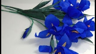 Kwiaty z bibuły Irys Crepe paper flowers  Iris Ирис DIY [upl. by Barnabe]