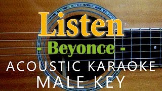 Listen  Beyonce Acoustic Karaoke  Male Key [upl. by Nailimixam329]