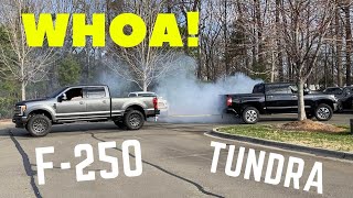 Tug of War Ford F250 vs Toyota Tundra Wow [upl. by Horton]