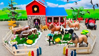 Best diy miniature Farm Village with Barnyard Animal  Barn for Cow  Horse Stable  Cattle Farm [upl. by Aliber]