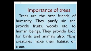 Importance of trees essay in English by Smile Please World [upl. by Vudimir841]