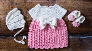 🧶 Easy Crochet Baby Dress 😍 Suitable for Beginners also [upl. by Pontone]