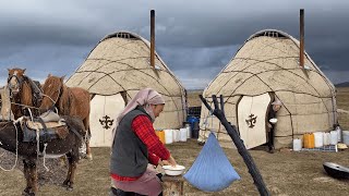 Nomadic life in remote mountains Making Natural dairy product [upl. by Amora]