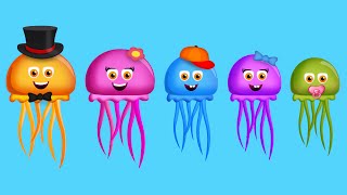 The Finger Family Jellyfish Family Nursery Rhyme  Jellyfish Finger Family Songs [upl. by Atipul167]