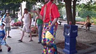 Bogle the Clown  Juggling BalloonHat Guy on stiltsavi [upl. by Urana]