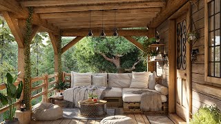 Tranquil Daytime Escape🌿🌞Summer Daydreams On A Cozy Cabin Porch  Calming Nature Sounds Wind Chimes [upl. by Nart110]