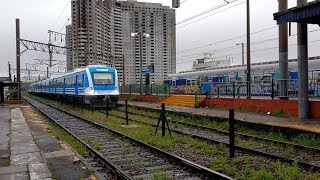 Línea Roca  Trenes Electricos CSR y Toshibas bajo la lluvia [upl. by Brooks649]